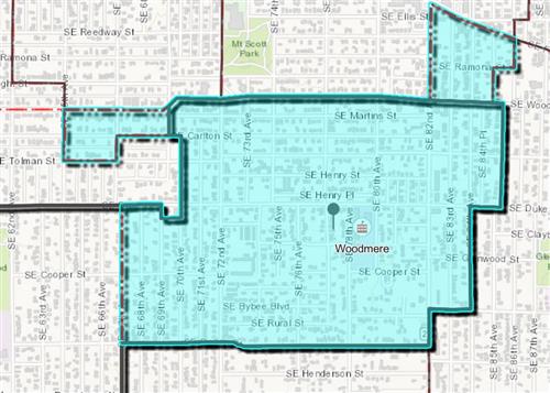 Woodmere's catchment Map